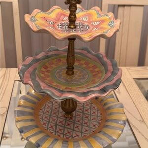 MacKenzie-Childs Multicolor Tiered Tray